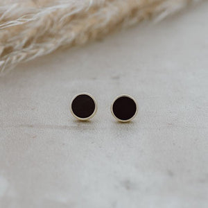 Posh Stud Earrings With Black Onyx