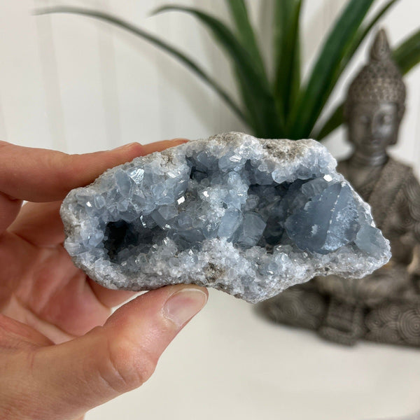 Raw Celestite Crystal Geode - Stone of Heavenly Communication