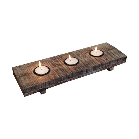 Reclaimed Wood Tea-light Plank