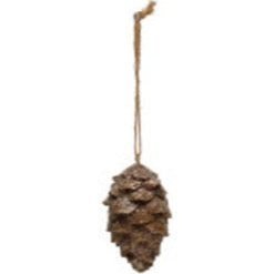 Resin Pinecone Ornament With Faux Sugar