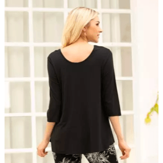 Reversible Bamboo Top With 3/4 Length Sleeve