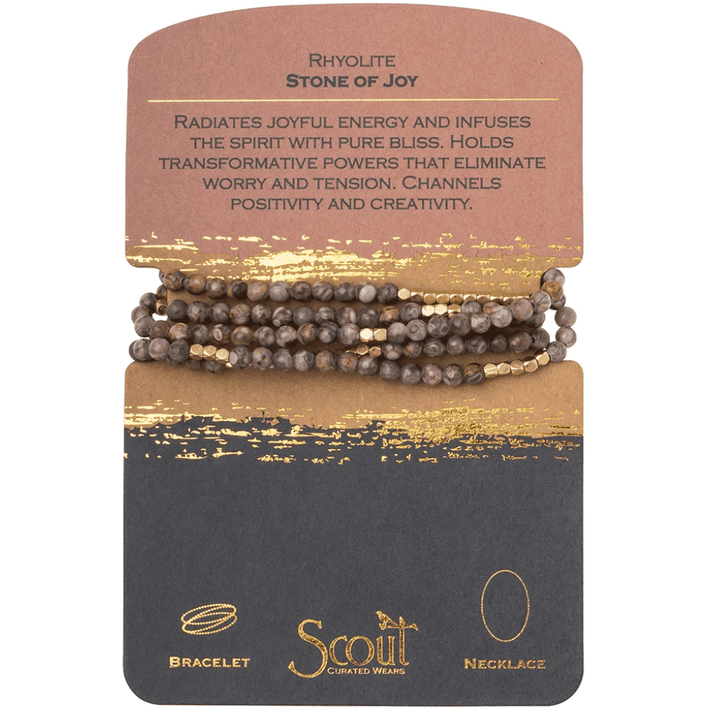 Rhyolite - Stone Of Joy - Wrap Bracelet / Necklace