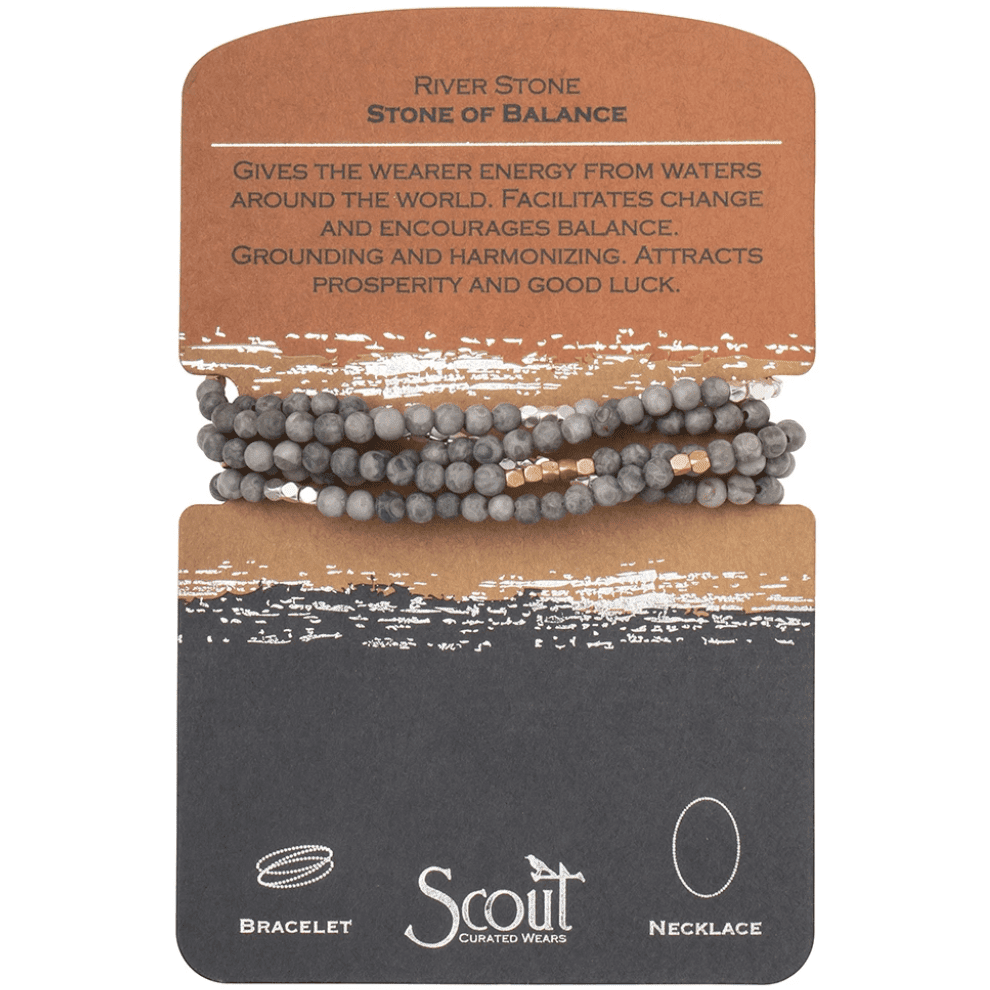 River Stone - Stone Of Balance - Wrap Bracelet / Necklace