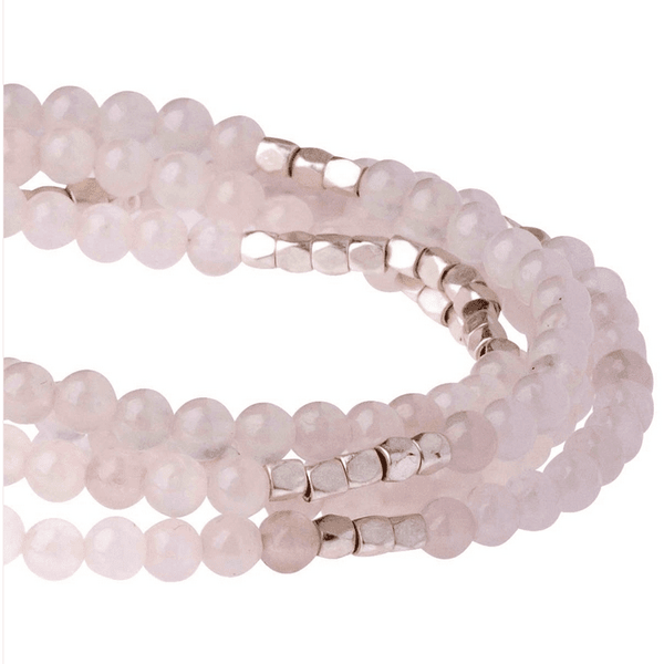 Rose Quartz - Stone Of Heart - Wrap Bracelet / Necklace