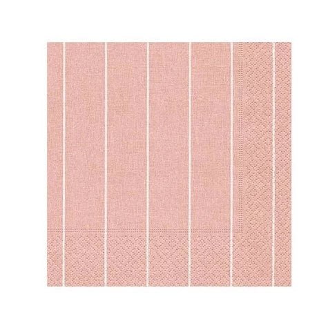 Rosé & White Stripe - Paper Napkins