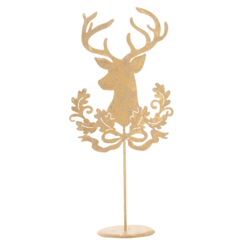 Rustic Gold Metal Stag Decor