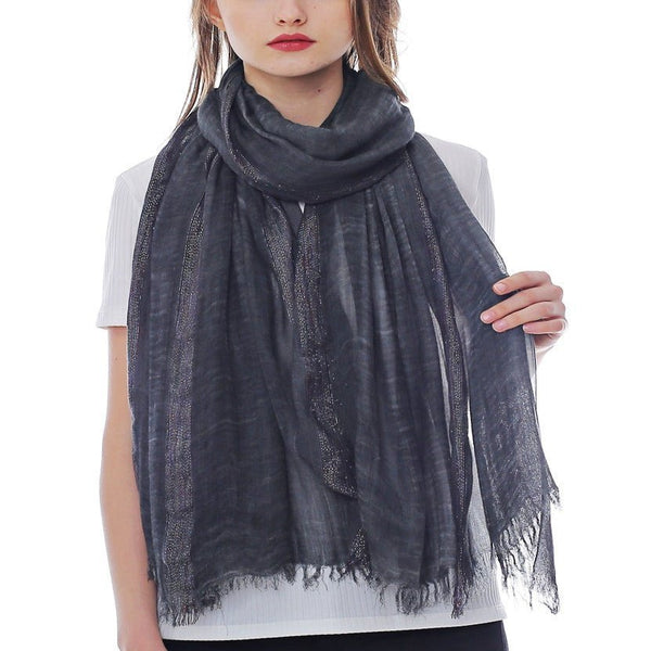 Scarf - Gauzy With Stripes