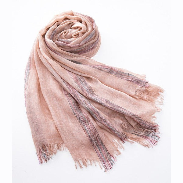 Scarf - Gauzy With Stripes