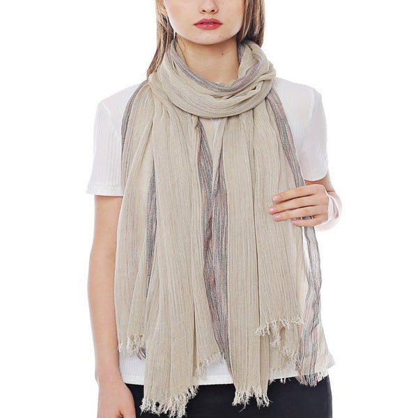 Scarf - Gauzy With Stripes