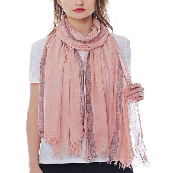 Scarf - Gauzy With Stripes