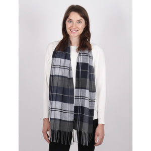 Scarf - Grey & Navy Plaid