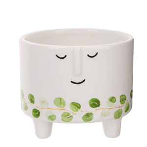 Short Face Planter With Leaf Pattern