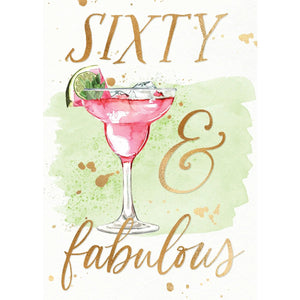 Sixty And Fabulous - Greeting Card - Birthday