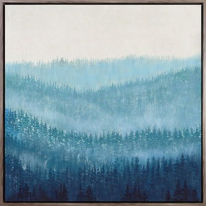 Smoky Ridge I - Hand Embellished Canvas In Floating Frame