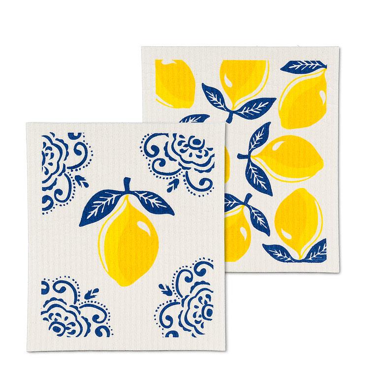 Sorrento Lemons Swedish Dishcloths - Set of 2