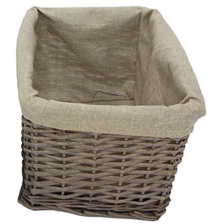 Split Willow Rectangle Basket With Linen Lining