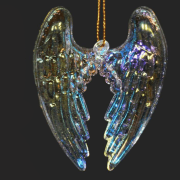 Spun Glass Angel Wing Ornament