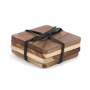 Square Brown Coasters - Set of 4