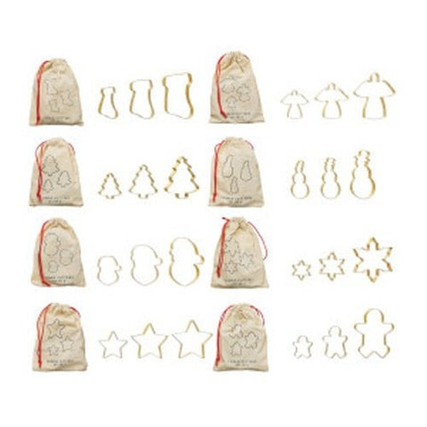 Stainless Steel Cookie Cutters In Printed Drawstring Bag