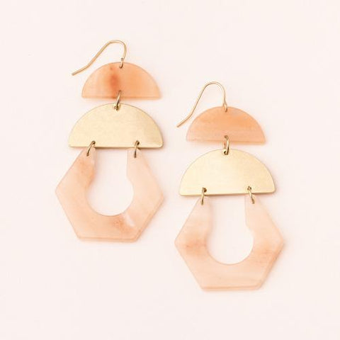 Stone Cutout Earring - Sunstone