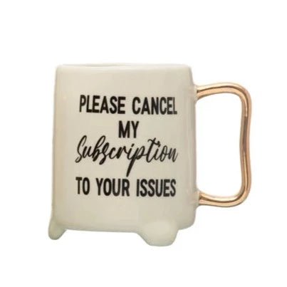 Stoneware Footed Mug With Saying