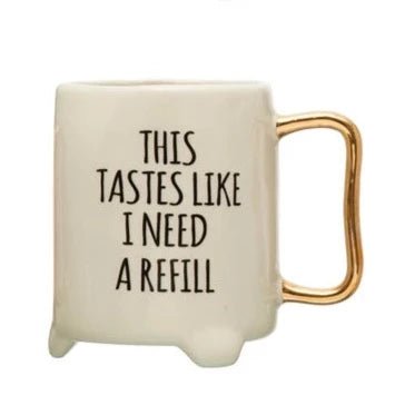 Stoneware Footed Mug With Saying