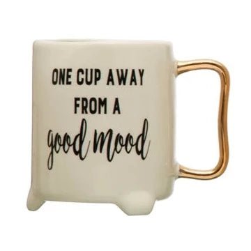 Stoneware Footed Mug With Saying