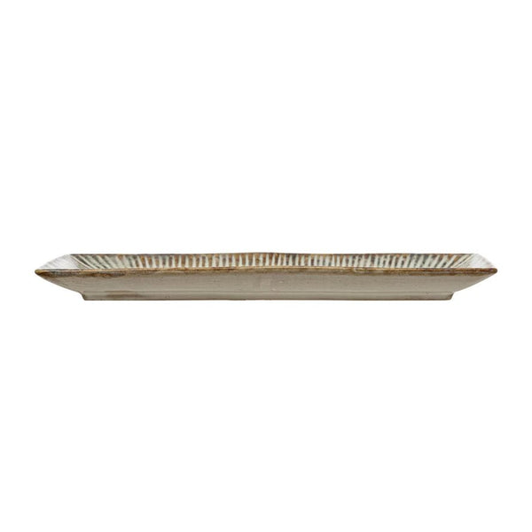Stoneware Platter With Crimped Edge