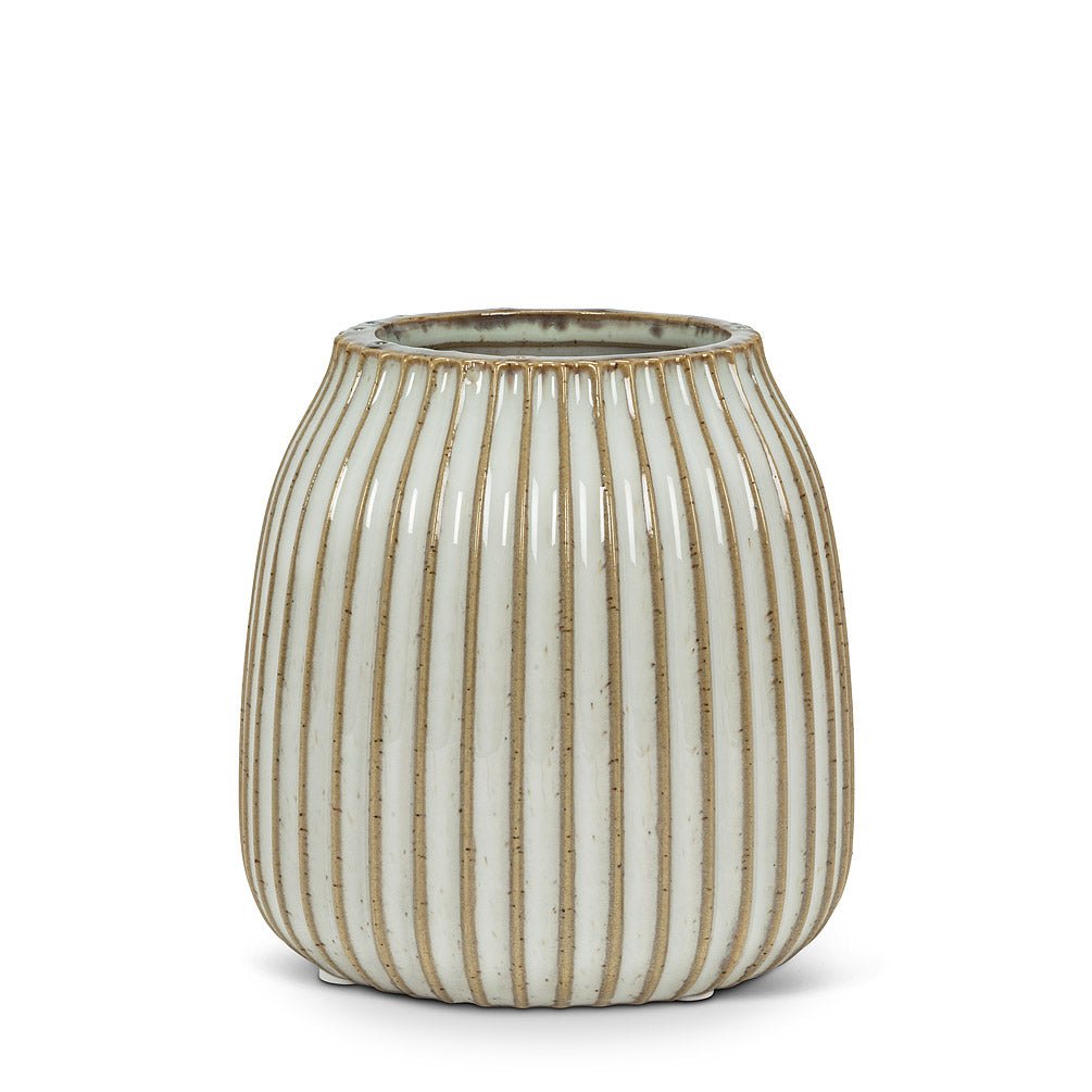 Stripe Ribbed Vase
