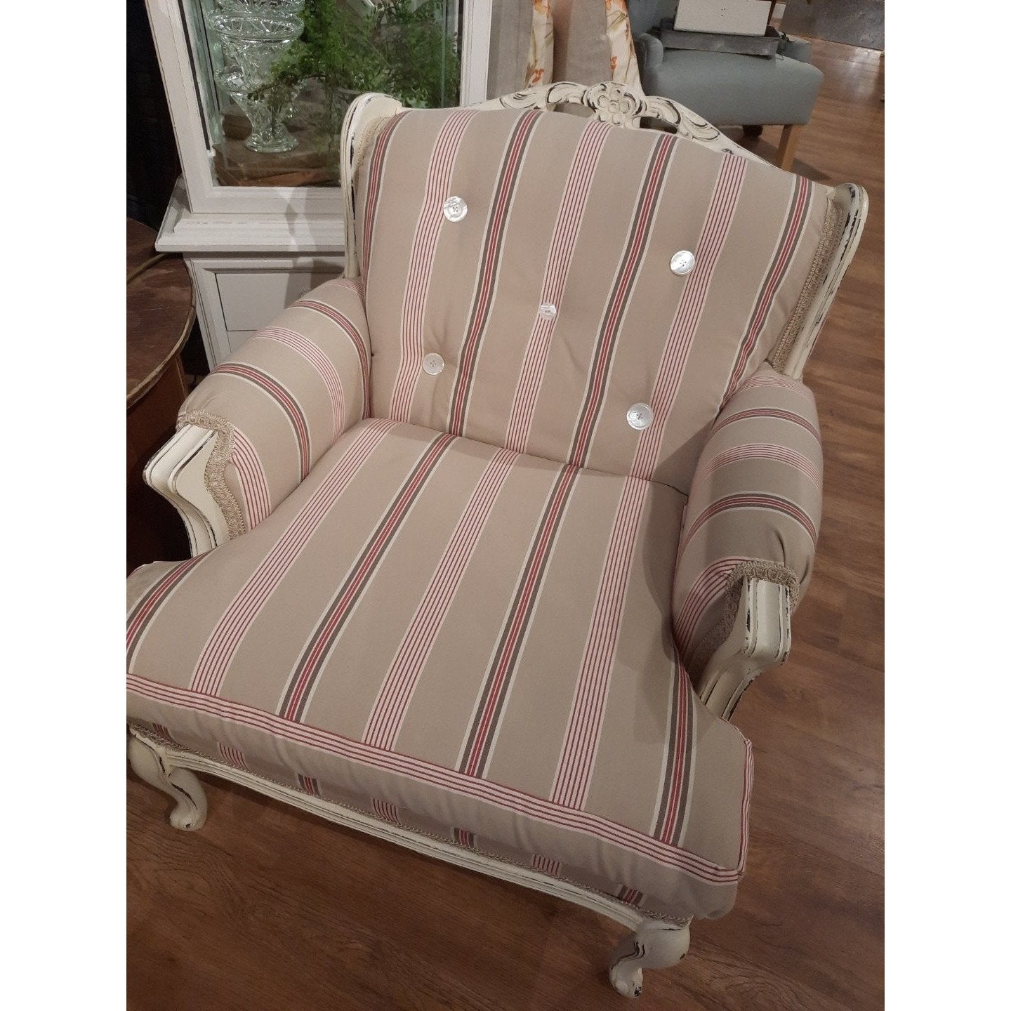 Striped Bergere Chair