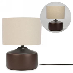Table Lamp With Dark Brown Base