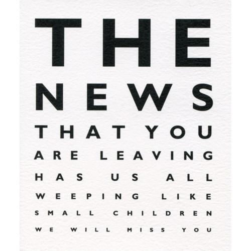 The News - Greeting Card - Retirement / Leaving