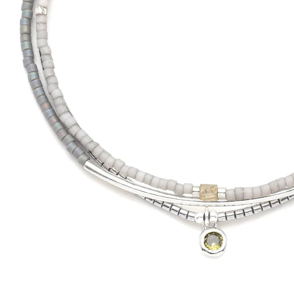 Tonal Chromacolor Miyuki Bracelet Trio - Frost/Silver