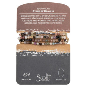 Tourmaline - Stone of Healing - Wrap Bracelet / Necklace