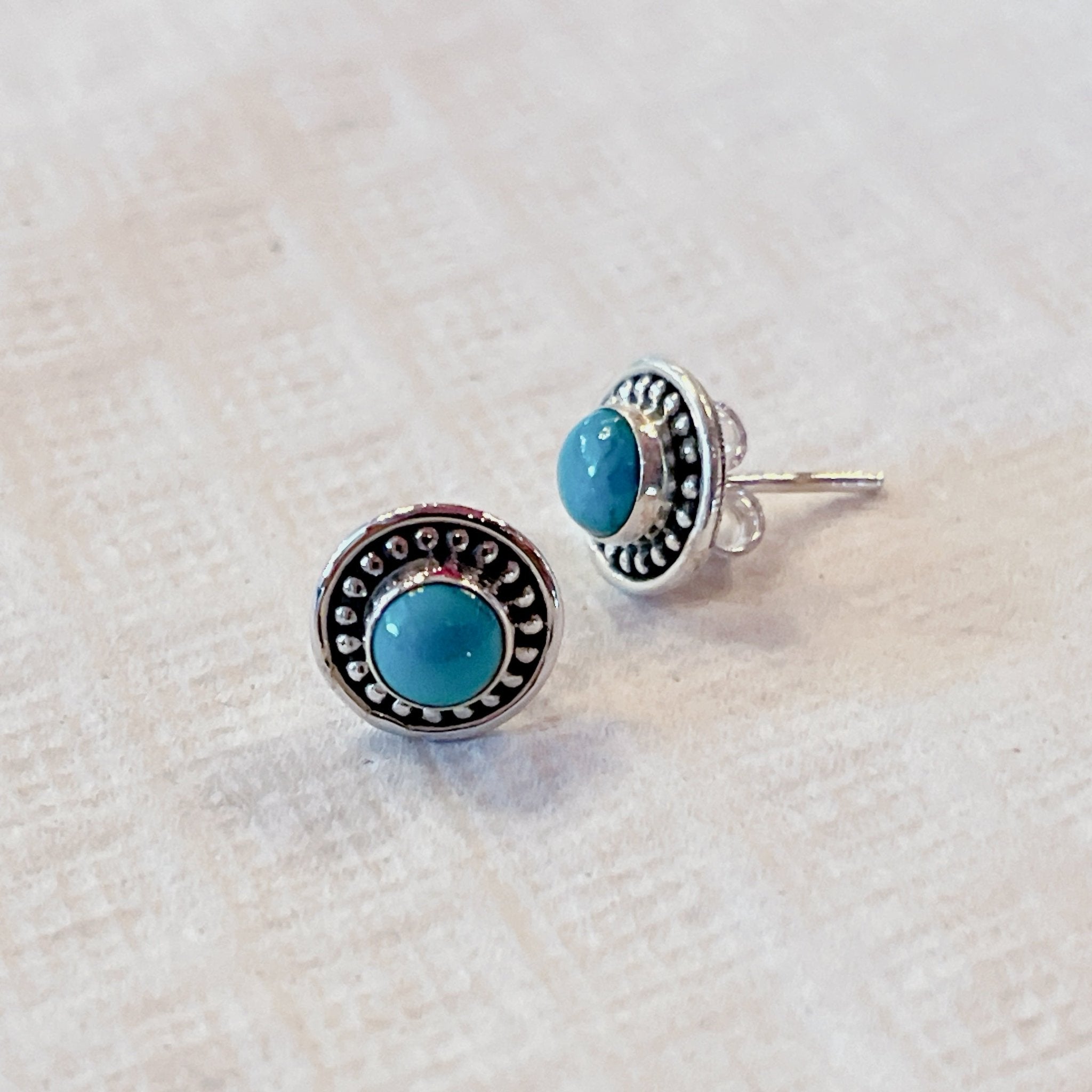 Turquoise & Sterling Silver Stud Earrings