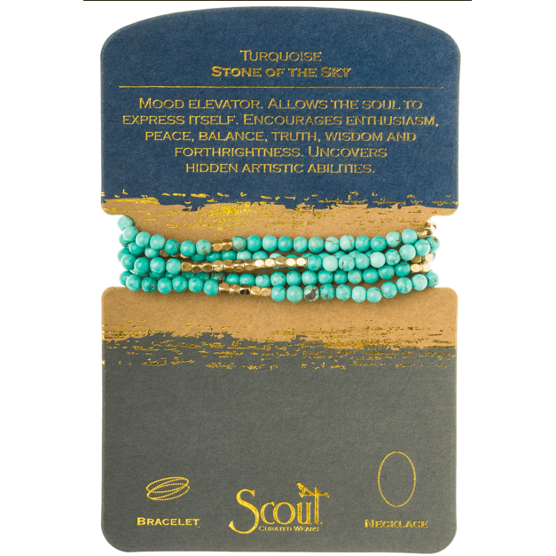 Turquoise - Stone Of The Sky - Wrap Bracelet / Necklace