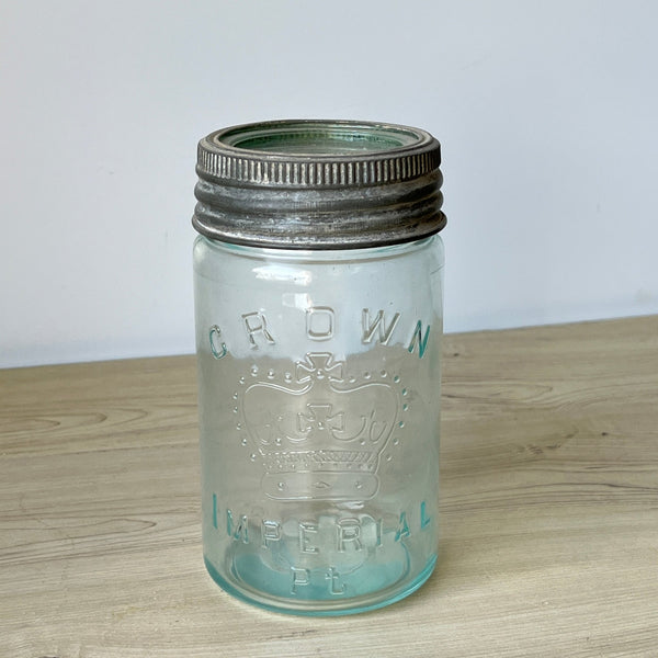 Vintage Blue Glass Jar