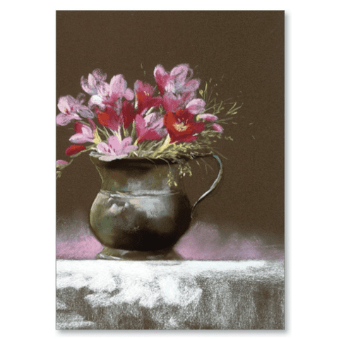 Vintage Jug Of Flowers - Greeting Card - Sympathy