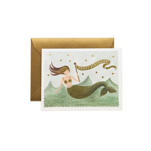 Vintage Mermaid - Greeting Card - Birthday