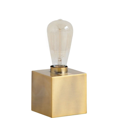 Visio Gold Square Base Exposed-Bulb Table Lamp