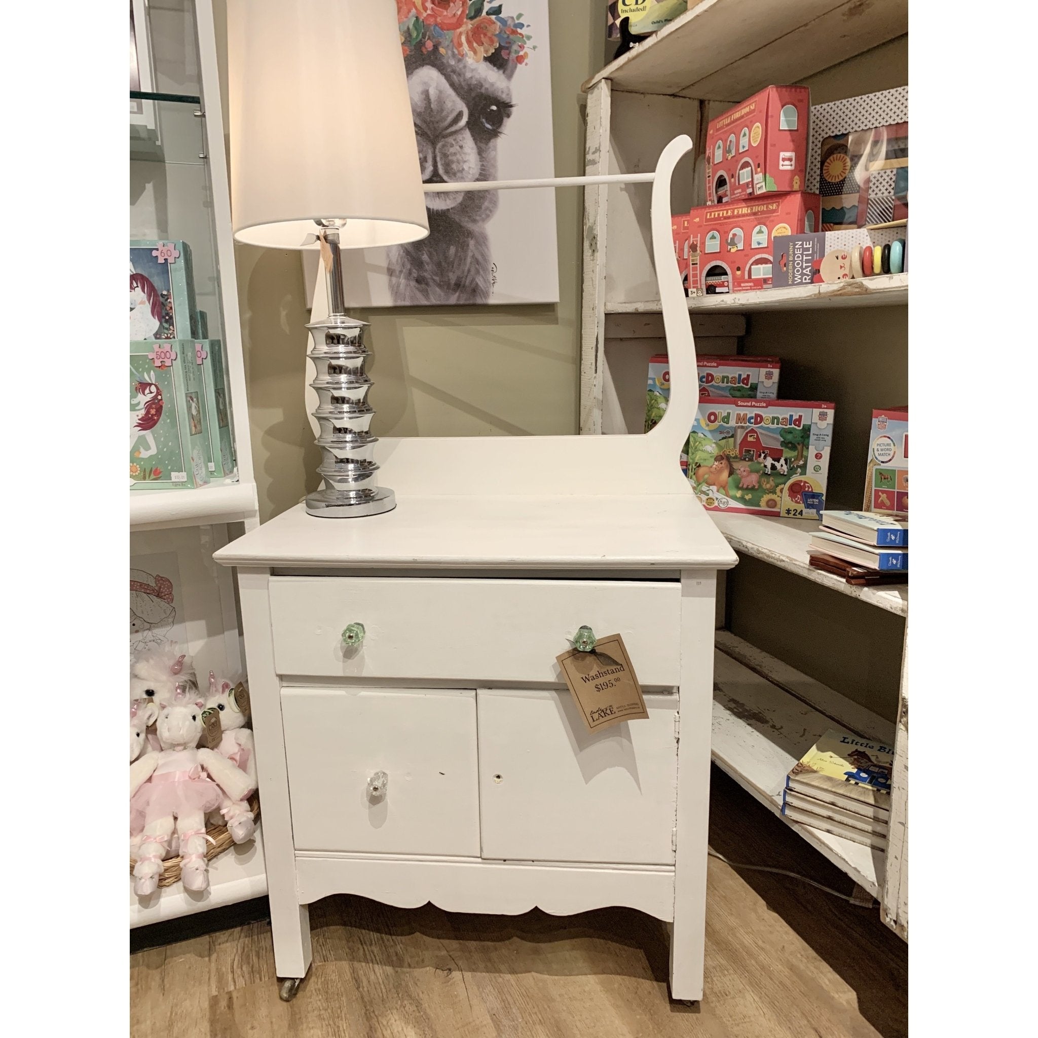 Washstand with Green Knobs