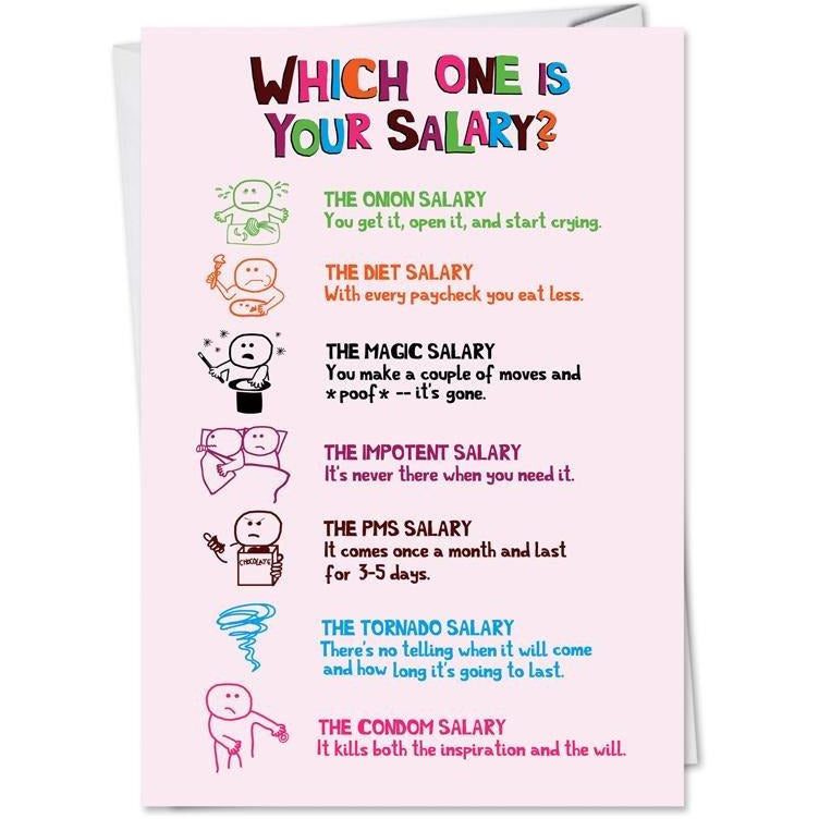 Which One Is Your Salary? - Greeting Card - Birthday
