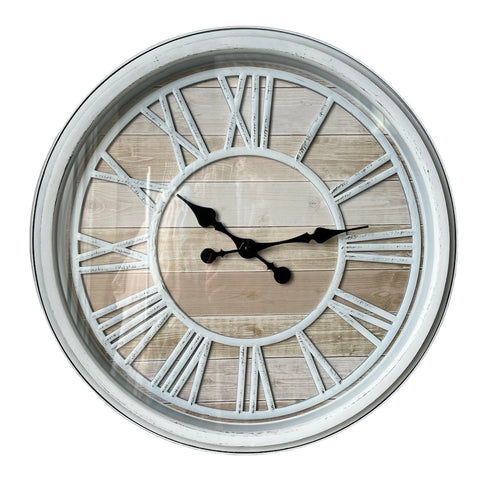 White and Natural Wall Clock