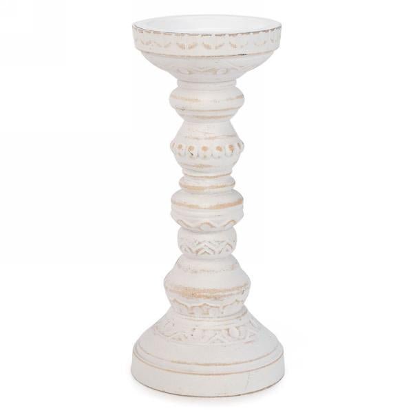 White Antique Style Candle Holder