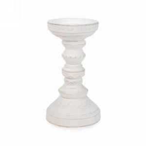 White Antique Style Candle Holder