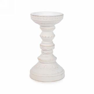 White Antique Style Candle Holder