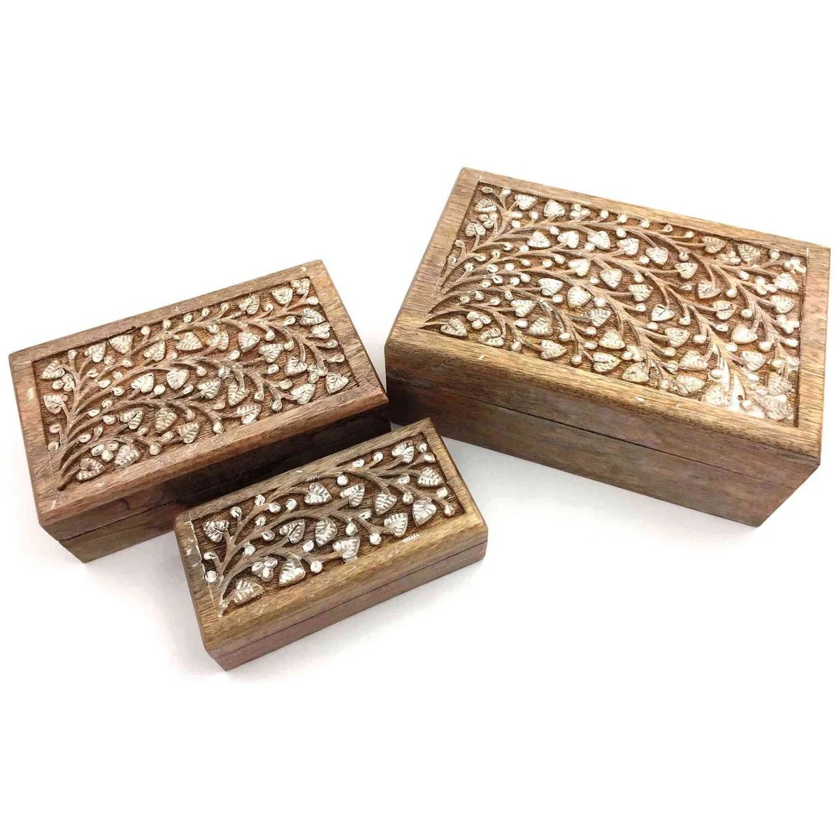 White Ivy Mango Wood Box