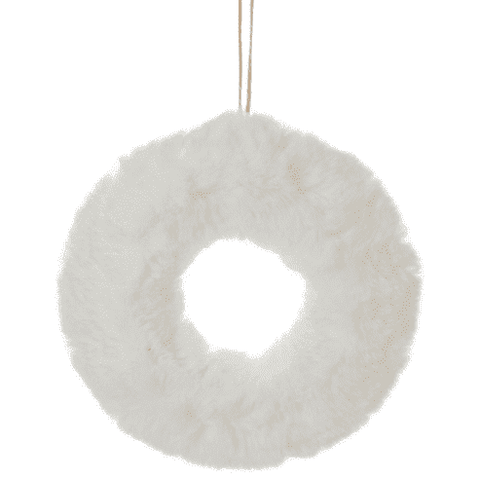 White Plush Wall Wreath