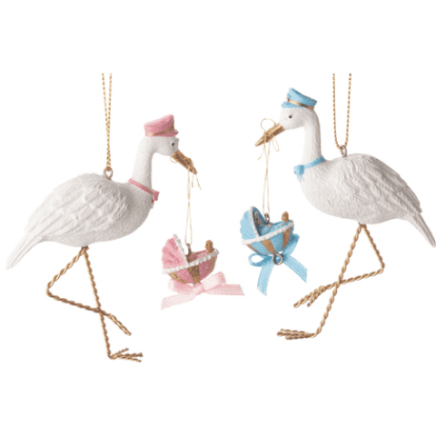 White Stork With Bassinet Ornament