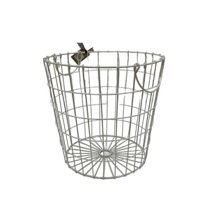 White Wire Round Basket
